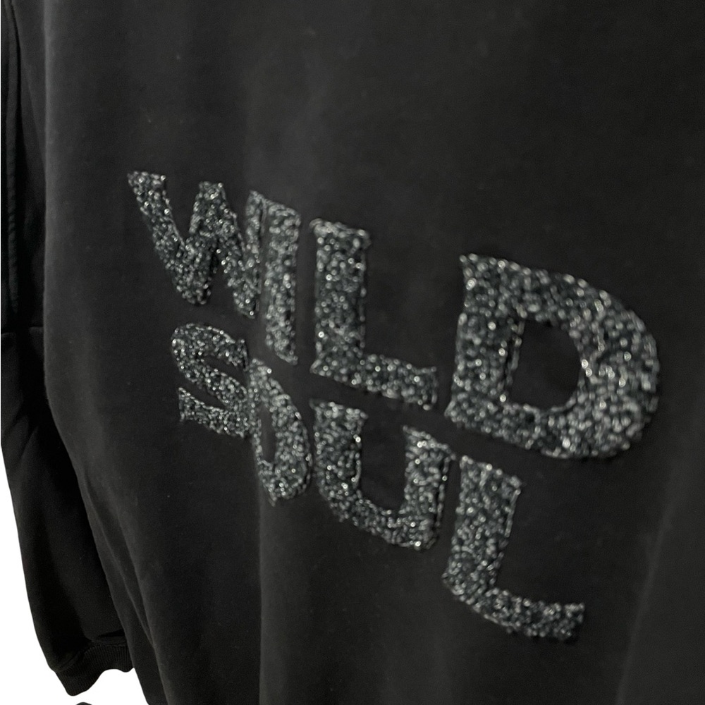 [xs] ESQUALO Sweatshirt Wild Soul Black writing long sleeve
